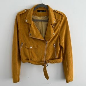 Missguided mustard yellow moto jacket